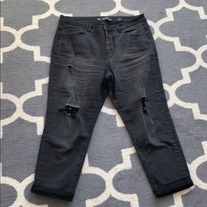 City Chic black distressed jeans